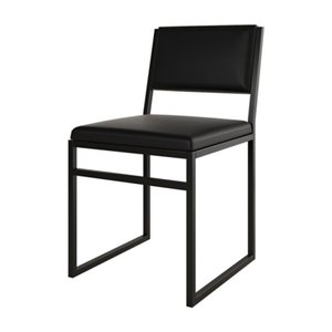 Cadeira de Jantar Industrial Isa Assento Corino Preto