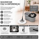 Ver imagem 7 de Mop Giratório Balde 8 Litros 360° Centrífuga com Esfregão Cesto Inox Cinza