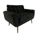 Ver imagem 2 de Poltrona Decorativa Xangai 2 Lugares Veludo Inca Preto - Matrix