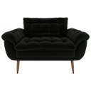 Ver imagem 1 de Poltrona Decorativa Xangai 2 Lugares Veludo Inca Preto - Matrix