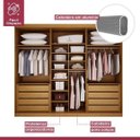 Ver imagem 4 de Roupeiro 6 Portas Puxador de Madeira Maciça 100%mdf Versátil Josandro Damasco Texturizado