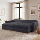 Ver imagem 5 de Sofá Cama 3 Lugares Retrátil Reclinável 230cm Veludo com Molas Ensacadas Apolo Yescasa Grafite