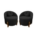 Ver imagem 1 de Kit 02 Poltronas Orgânicas Curvas Amsterdã Boucle Preto - Montanari's Decor