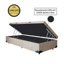 Ver imagem 1 de Base Box Baú Solteirão Luxo Blindado NK Camas Suede Bege 49x96x203