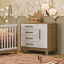 Ver imagem 1 de Cômoda Sapateira Infantil Qencanto Slim 4355 Qmovi Freijó Branco Acetinado