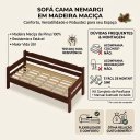 Ver imagem 4 de Sofá Cama Solteiro Madeira Maciça Pinus Nemargi Castanho