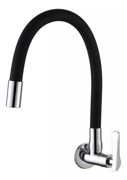 Torneira Cozinha Gourmet Flexível Parede Preta Silicone ME03 - 1