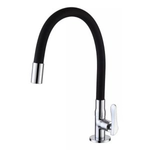 Torneira Cozinha Gourmet Flexível Mesa Preta Silicone ME04