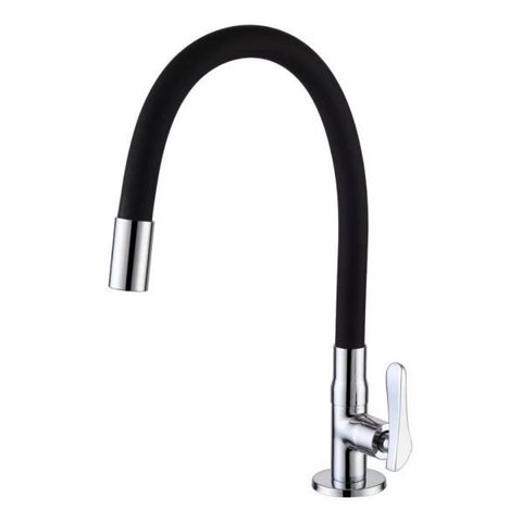 Torneira Cozinha Gourmet Flexível Mesa Preta Silicone ME04