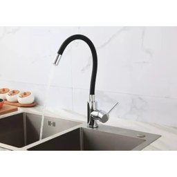 Torneira de Cozinha Gourmet Flexível Monocomando Misturador Mesa Silicone Preta ME07 - 6