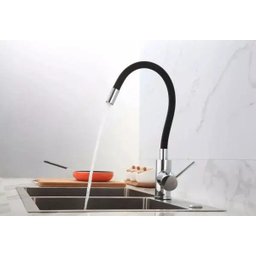Torneira de Cozinha Gourmet Flexível Monocomando Misturador Mesa Silicone Preta ME07 - 5