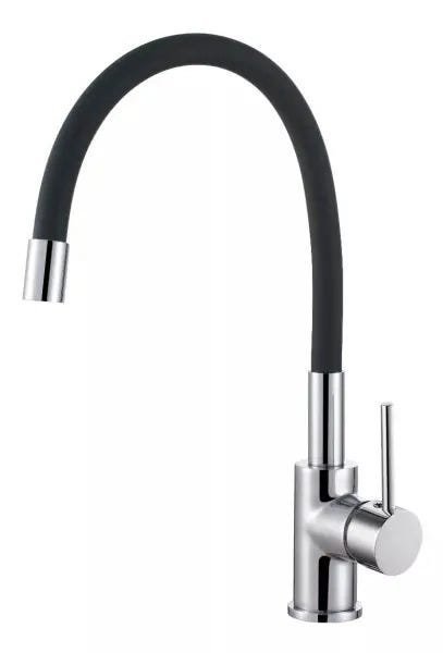 Torneira de Cozinha Gourmet Flexível Monocomando Misturador Mesa Silicone Preta ME07 - 3