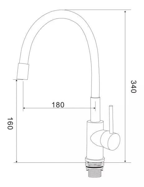 Torneira de Cozinha Gourmet Flexível Monocomando Misturador Mesa Silicone Preta ME07 - 4