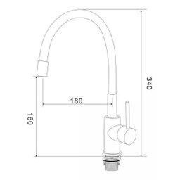 Torneira de Cozinha Gourmet Flexível Monocomando Misturador Mesa Silicone Preta ME07 - 4