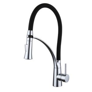 Torneira de Cozinha Gourmet Flexível Monocomando Mesa Silicone Estilo Preta ME08