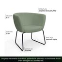 Ver imagem 3 de Poltrona Decorativa Isis Base Aço Preto Bouclé Verde Claro - Nexta Casa