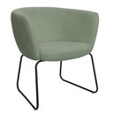 Ver imagem 1 de Poltrona Decorativa Isis Base Aço Preto Bouclé Verde Claro - Nexta Casa