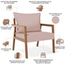 Ver imagem 6 de Kit 02 Poltronas Decorativa para Sala de Estar Alícia B04 Linho Rosê