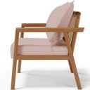 Ver imagem 3 de Kit 02 Poltronas Decorativa para Sala de Estar Alícia B04 Linho Rosê