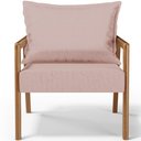 Ver imagem 4 de Kit 02 Poltronas Decorativa para Sala de Estar Alícia B04 Linho Rosê