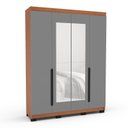 Ver imagem 2 de Guarda-Roupa Casal 4 Portas com Espelho Madrid Cinza/Freijó