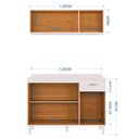 Ver imagem 3 de Balcão de Cozinha com Tampo e Armário Aéreo 120 Cm Branco Brilho - Poquema