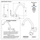 Ver imagem 3 de Torneira para Pia de Cozinha ou Tanque Bica Móvel Cromada C40