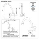 Ver imagem 3 de Torneira Para Pia de Cozinha ou Tanque Metal Cromado Classic