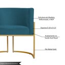 Ver imagem 3 de Poltrona Decorativa Sala de Estar Luana Base Gold Suede Azul Royal - Balaqui Decor