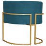 Poltrona Decorativa Sala de Estar Luana Base Gold Suede Azul Royal - Balaqui Decor - 7