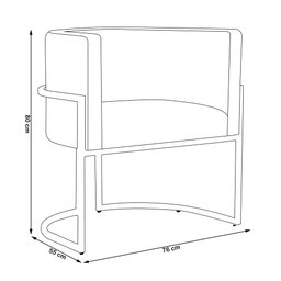 Poltrona Decorativa Sala de Estar Luana Base Gold Suede Azul Royal - Balaqui Decor - 2