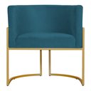 Ver imagem 6 de Poltrona Decorativa Sala de Estar Luana Base Gold Suede Azul Royal - Balaqui Decor