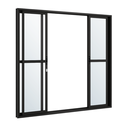 Ver imagem 2 de Porta Sacada de Aluminio Preto 4 Folhas Linha 25 com Fechadura 2,10x2,00