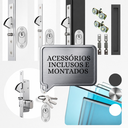 Ver imagem 4 de Porta Sacada de Aluminio Preto 4 Folhas Linha 25 com Fechadura 2,10x2,00