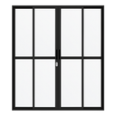Ver imagem 1 de Porta Sacada de Aluminio Preto 4 Folhas Linha 25 com Fechadura 2,10x2,00