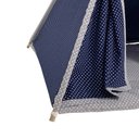 Ver imagem 4 de Cabana Pet Camping Cachorro Gato - Algodão Poá - 70x70x84cm - Azul Marinho