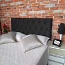 Ver imagem 2 de Cabeceira Painel Estofada Luna Suede Liso Preto 90X120 Rbl
