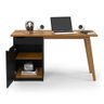 Escrivaninha Mesa de Computador Office para Escritório/Quarto Preto com Freijó - 3