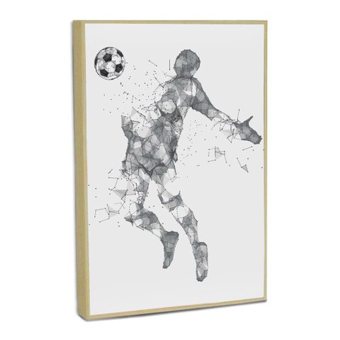 Quadro Decorativo Football Minimalista com Moldura Filete