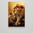 Ver imagem 4 de Quadro Decorativo Família Leão Leoa e Filhote Sala Quarto Casa Escritório