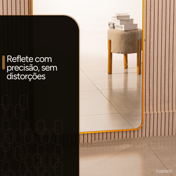 Espelho Grande Corpo Inteiro Retangular com Moldura em Alumínio Bronze 170 X 70cm Suporte de Chão - 8