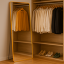 Ver imagem 1 de Espelho Grande Corpo Inteiro Retangular com Moldura em Alumínio Bronze 170 X 70cm Suporte de Chão