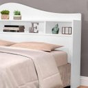 Ver imagem 3 de Cabeceira Box Queen size com prateleira e nichos Irlanda Branco
