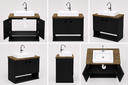 Ver imagem 4 de Kit Gabinete Banheiro Completo com Espelho Cuba Válvula Torneira e Sifão:Preto/Cedro