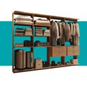 Ver imagem 5 de Guarda-Roupas Closet Modulado Alasca One 240cm 4 Peças com 4 Gavetas e Cabideiros Freijó Carraro