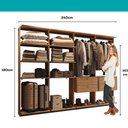 Ver imagem 7 de Guarda-Roupas Closet Modulado Alasca One 240cm 4 Peças com 4 Gavetas e Cabideiros Freijó Carraro