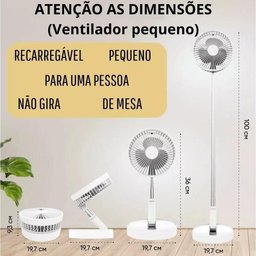 Ventilador Portátil Silencioso Dobrável Retrátil com Bateria Aro 20 Cm Bm-f917 - 3