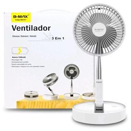 Ventilador Portátil Silencioso Dobrável Retrátil com Bateria Aro 20 Cm Bm-f917 - 5