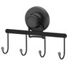 Suporte Multiuso 4 Ganchos Cabideiro Preto com Ventosa Parede Banheiro Lavanderia - 1