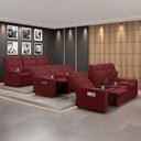 Ver imagem 6 de Poltrona Reclinável para Cinema Parma 3 Lugares Baú Usb Pu Vermelho Fh1 - D'Rossi